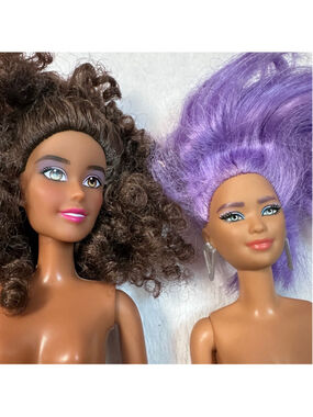 Barbie Doll Bundle Curvy Barbie Purple Hair Fashionistas Articulated Dolls